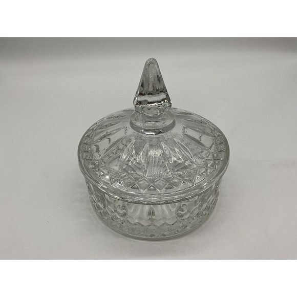 Vintage Indiana Glass Princess Diamond Pattern Clear Candy Dish with Lid MCM - Picture 16 of 16